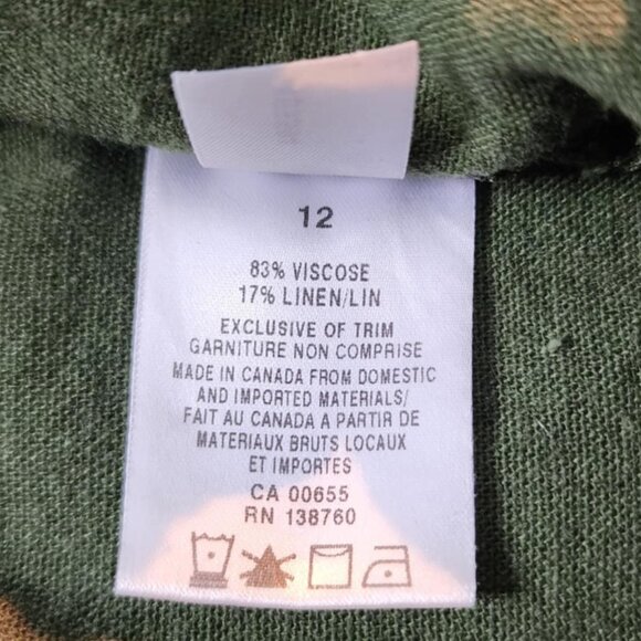 Reitmans olive green high waist linen blend shorts - Picture 6 of 9